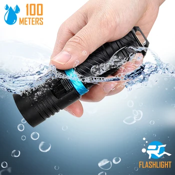 IPX8 Potápanie Svetlo 100 Metrov L2 Vodotesné Podvodné LED Baterka Potápanie Kemping Lanterna Pochodeň S Plynulou stmievanie