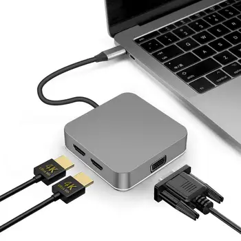 IRALTHINK Typu C, USB C Hub Duálne Zobrazenie na displeji Adaptér pre Macbook Pro hub Univerzálna Dokovacia Stanica Rozbočovač USB 3.0 HUB
