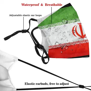 Iránsky Vlajka štátna Vlajka Irán Maska pre Dospelých Non-Jednorazové Anti Haze Proti Prachu Ochrana Respirátor Masky s Filtrami