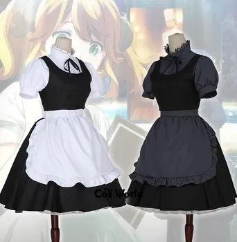 Isekai Shokudo Areta Biela Čierna Lolita Slúžka Zástera Uniforme Vyhovovali Oblečenie Anime Cosplay Kostýmy