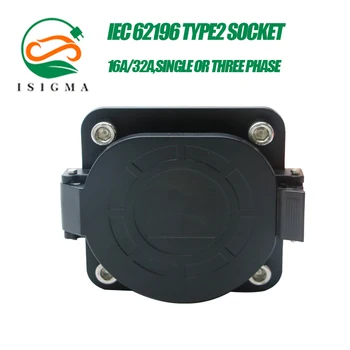 ISIGMA 16A 32A Tri Fázy IEC 62196 Type2 Muž EV Zásuvky Elektrické Auto Strane AC Vstup Nabíjanie