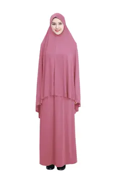 Islmaic Moslimských Abaya Dve Dielny Šaty Khimar Maxi Sukne Arabských Modlitba Oblečenie Žien Hidžáb Kaftan Skromné Kaftane Župan Blízkom Východe
