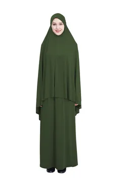 Islmaic Moslimských Abaya Dve Dielny Šaty Khimar Maxi Sukne Arabských Modlitba Oblečenie Žien Hidžáb Kaftan Skromné Kaftane Župan Blízkom Východe