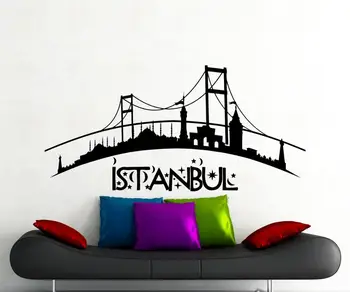 Istanbul Logo Stenu, Nálepky, Turecko, Krajina Vinyl Odtlačkový Domov Izba Dekor Interiéru Obývacej Izby, Spálne, Umenie Tapety G695