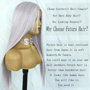 IvyNa Fialová Zvýrazniť Syntetické Parochne pre Ženy Futura žiaruvzdorné Dlhé Rovné Stroj Vyrobený Parochňa Detská Vlasy Prírodný Hodváb Base