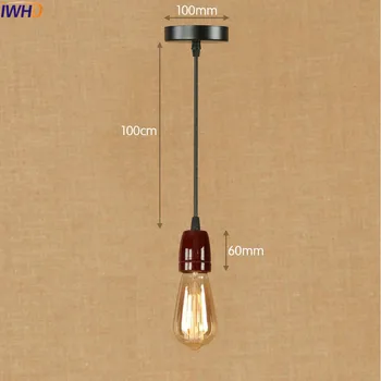 IWHD Nový Štýl Farebné LED Prívesok Svetlo Edison Keramické Pätice Loft Štýl Priemyselné Vintage Svietidlo Svietidlo Hanglamp
