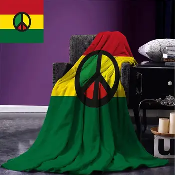 Jamajský Hodiť Deka Reggae Kultúry Mieru Symbol Karibiku Vlajkou Krajiny, Dizajn Americas Rasta Kultúry Fleece Prikrývky na Postele