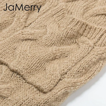 JaMerry Ročník zimných mohair dlhý sveter pletený sveter ženy Dlhý rukáv žena jumper cardigan Bežné streetwear femme
