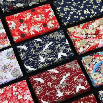 Japonskom štýle Kimono bavlnenej tkaniny Gilding tlač cheongsam látky na šaty Patchwork Domov textilného materiálu 150*50 cm
