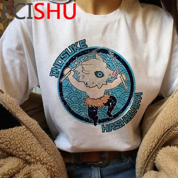 Japonské Anime Démon Vrah T Shirt Mužov Ulzzang Harajuku Tričko 90. rokov Karikatúra Grafiku Kimetsu Č Yaiba Pohode T-shirt Top Tees Muž