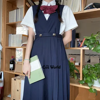 Japonské Dievča dámske bez Rukávov Pinafore Šaty JK Vysoké Školy Jednotný Triedy Jednotné Študentov Utierky