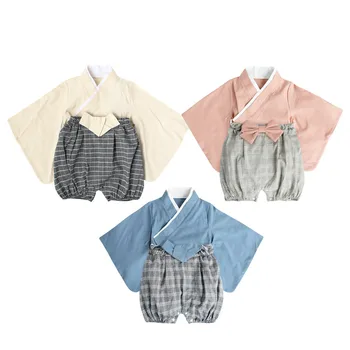 Japonské Kimono Dieťa, Dievča, Chlapec, Pyžamá Deti Kvetinový Tlač Jumpsuit Sleepwear Deti Krásne Remienky Yukata Hanbok Pyžamá ZH108