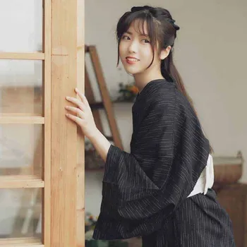 Japonské Tradičné Ženy Yukata Black Mužov Bojovník Kimono Halloween A Cosplay Kostým Vintage Dlhé Šaty Fáze Show Oblečenie