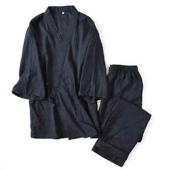 Japonské Tradičné Župan Pyžamo Sady Kimono Sleepwear pre Človeka Yukata Nightgown Bavlna Nosenie vo Voľnom čase Nightgown Louge Nosenie