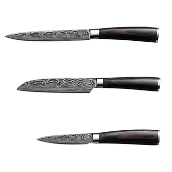 Japonský Damasku kuchynské nože Laser Dapattern kuchár Ostrý nôž Santoku Sekáčik Krájanie Utility Nože nástroj výchovy k DEMOKRATICKÉMU občianstvu, 3