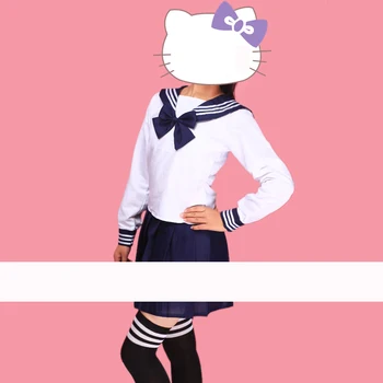 Japonský Školskú Uniformu Pre Dievčatá Námorník Topy+Sukne Navy Štýl Študentov Oblečenie Pre Dievča Plus veľkosť Lala Roztlieskavačky oblečenie