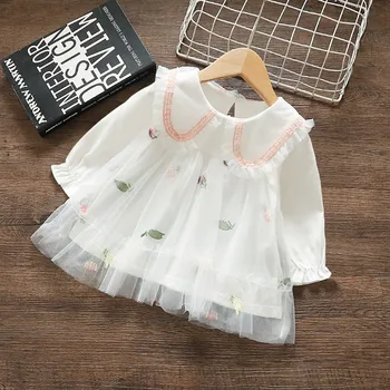 Jar, jeseň, detská baby dievča oblečenie oka šaty pre novorodenca dievčatá oblečenie krst šaty 1 rok deti narodeniny šaty