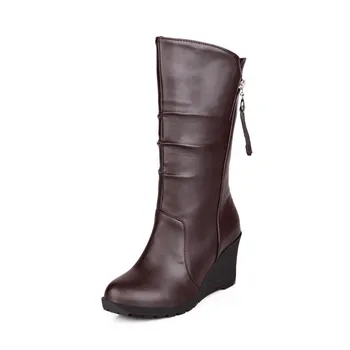 Jar/Jeseň ženy topánky Malé Metrov:30 31 32 plus:49 50 Kolo Prst zapatos mujer 6typ Kliny boot žena Skladaný Bottines Femmes