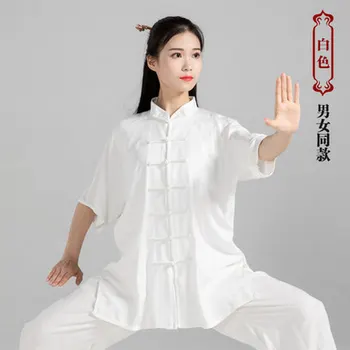 Jar, leto,čistej bavlny krátke rukávy Tai chi vyhovovali bojových umení oblečenie Ranné cvičenie, športové oblečenie