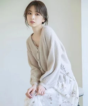 Jar Nové Produkty Japonskej Svietidla Rukáv Pletený Sveter + Vyšívané Vyšívané Sukne Nastaviť Ženy