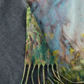 Jarnú Návrhárka ženy, zimné cashmere šatku, šál Digitálne maľovaný šál Van Gogh olejové maľby pashmina dámy Deka šatku