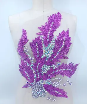 Jasné, AB farba, ručne vyrobené crystal škvrny výbava šiť na Flitrami Kamienkami nášivka 49*33 cm pre top šaty