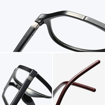 Jasné, Optické Okuliare pre Mužov Rám Transparentné Krátkozrakosť Stupeň Okuliare Rám TR90 Predpis Okuliarov, Rám Pilot Okuliare