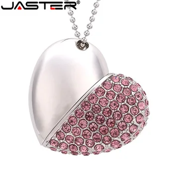JASTER metal crystal láska Srdce USB Flash Disk drahý kameň pero jednotky špeciálny darček kl ' úč 8GB/16GB memory stick diamante