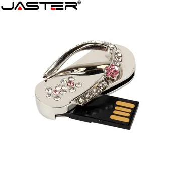 JASTER metal crystal papuče USB Flash Memory stick usb kľúč 4 GB 8 GB 16 GB 32 GB, 64 GB Pendrives dievča darček krásy topánky