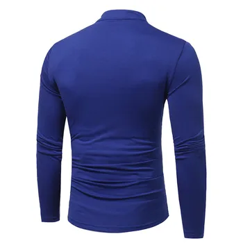 JAYCOSIN 2020 Freestyle Jeseň Bežné Mužov Konkávne tvaru Šnúrkou Kravatu Tenký Dlhý Rukáv T-Shirt Osobnosti