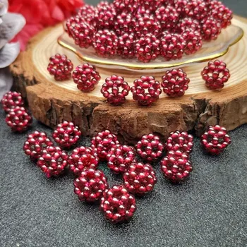 Jeden ks, granát, červený kolo 12 mm remeselníci pre KUTILOV, šperky, takže voľné korálky FPPJ veľkoobchod korálky prírody drahokam
