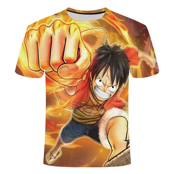 Jeden Kus Luff T Shirt Bežné Tričko Homme O-krku Streetwear Krvi Teenager, T-shirt, Pánske Oblečenie Anime Letné Topy Tees
