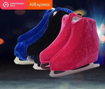 Jeden pár Korčuľovanie krasokorčuľovanie Topánky Velvet Kryt Valca Skate Anti Špinavé Flannelette Elastické Anti Brúsenie Pre Deti Dospelých