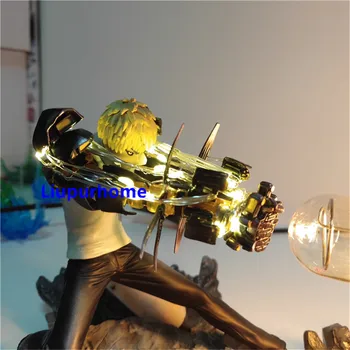Jeden Úder Muž Genos Lampa LED Hračky Spaľovanie Delá Scény Model DIY Bábika Akcie Obrázok Nočné Svetlo Lampara Anime Žiarovka Osvetlenia