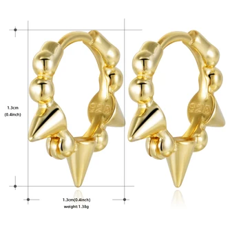 Jedinečný Dizajn Šidlo Lopta v Tvare Kruhu Hoop Náušnice pre Ženy, Skutočné 925 Sterling Silver Náušnice Huggie Ear Piercing Šperkov