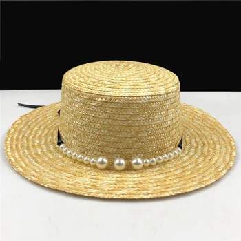 Jednoduché Slamy Lete Ženy slamený klobúk Beach Sun Hat Pre Elegantný Mária Kráľovná Módy Bowknot Kolo Top Ploché Homburg Fedora Čiapky