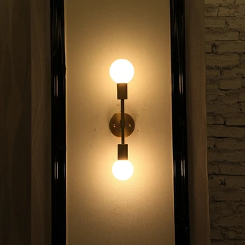 Jednoduché vnútorné E27 svetelný zdroj mosadz nástenné svietidlo nábytok, dekorácie, spálne, chodby, svietidlá nástenné svietidlo dve lampy