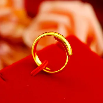 Jednoduché Žlté Zlato 14K Krúžok pre Ženy, Svadobné Zapojenie Výročie Resizable Očarujúce Šperky pre Priateľku, Darček k Narodeninám