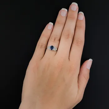 Jednoduchý, Klasický Dizajn 6x8MM Drahokam Zafír Prstene Pre Ženy Drobné 925 Sterling Silver Ring Strany Zapojenie Výročie Dary