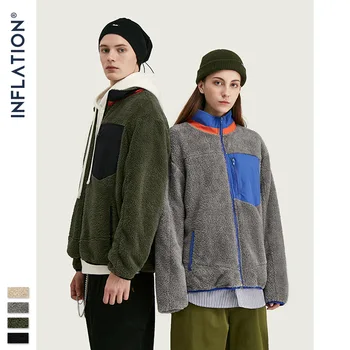 Jednoduchý štýl, pánske baránok vlna bunda 2020 jeseň a v zime nový trend šitie bunda streetwear voľné bežné pohode mužov kabát