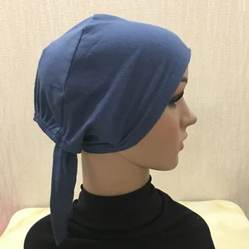 Jednofarebné Bavlnené Pod Šatku Vnútorné Hidžáb Klobúk Ženy Moslimská Šatka Ninja Čiapočku Hijabs Kapoty Arabských Kapoty Klobúky Obväz Spp