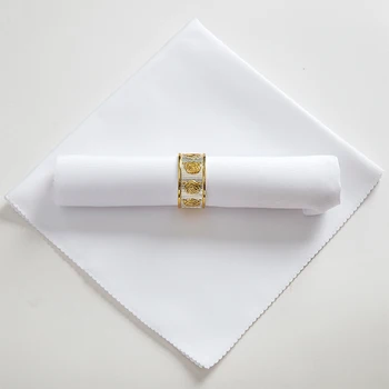 Jednofarebné Biele Svadobné Tabuľka Látkové Plienky Recyklovaného Textilné Obrúsky Polyester Reštaurácia Handkerchie Eco-Friendly 48 cm Námestie