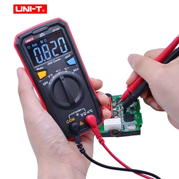 JEDNOTKA UT123 Mini Digitálny Multimeter;AC DC Napätie meter;Odpor(Ohm) Temperatue tester;NCV/Test Vodivosti/EBTN Farebný Displej