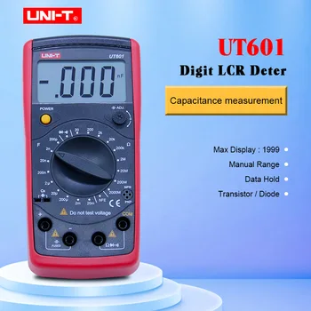 JEDNOTKA UT601 Digital Kapacita rel meter Ohmmeters Rezistor, Kondenzátor w/Dióda & Kontinuity Bzučiak