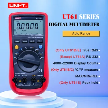 JEDNOTKA UT61E Digitálny Multimeter True rms Auto Rozsah UT61A/B/C/D AC DC Meter Data Hold Multimetre+USB napätie a prúd monitor