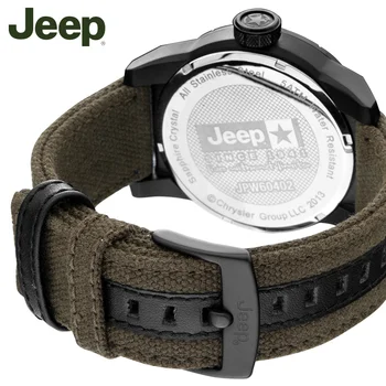 Jeep hodinky pánske outdoorové športy plátno pás nepremokavé pánske army hodinky svetelný quartz hodinky veľké dial pravý JPW604
