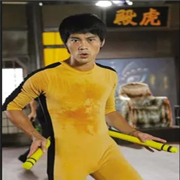 Jeet Kune Urobiť Hru Smrti Kostým Jumpsuit Klasické Žlté Kung Fu Uniformy Cosplay JKD