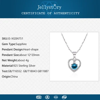 Jellystory Elegantné 925 Silver Jewellery Náhrdelníky s Heart-shape Sapphire Zirkón Prívesok pre Ženy, Svadobné Party Darček Veľkoobchod