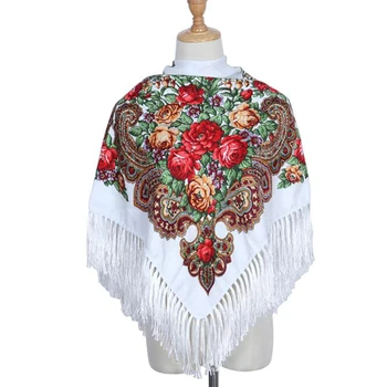 Jesenné A Zimné Bavlna ruskej Národnej Štýl Šatku, Tlačené Šatku žien Nové Námestie Multifunkčné Lemovaný Šatka