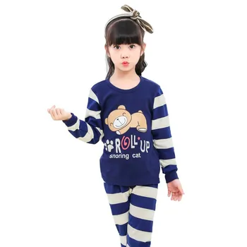 Jeseň Deti Pyžamá Dievčatá Chlapci Sleepwear Odev Dieťa Dojčenské Oblečenie Zvierat Cartoon Pajama Sady Bavlna detské Pyžamá